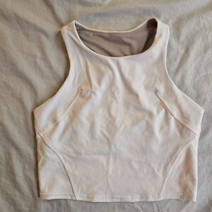 Lululemon Wunder Train Racerback Tank Top sz 8 Shelf Bra - White